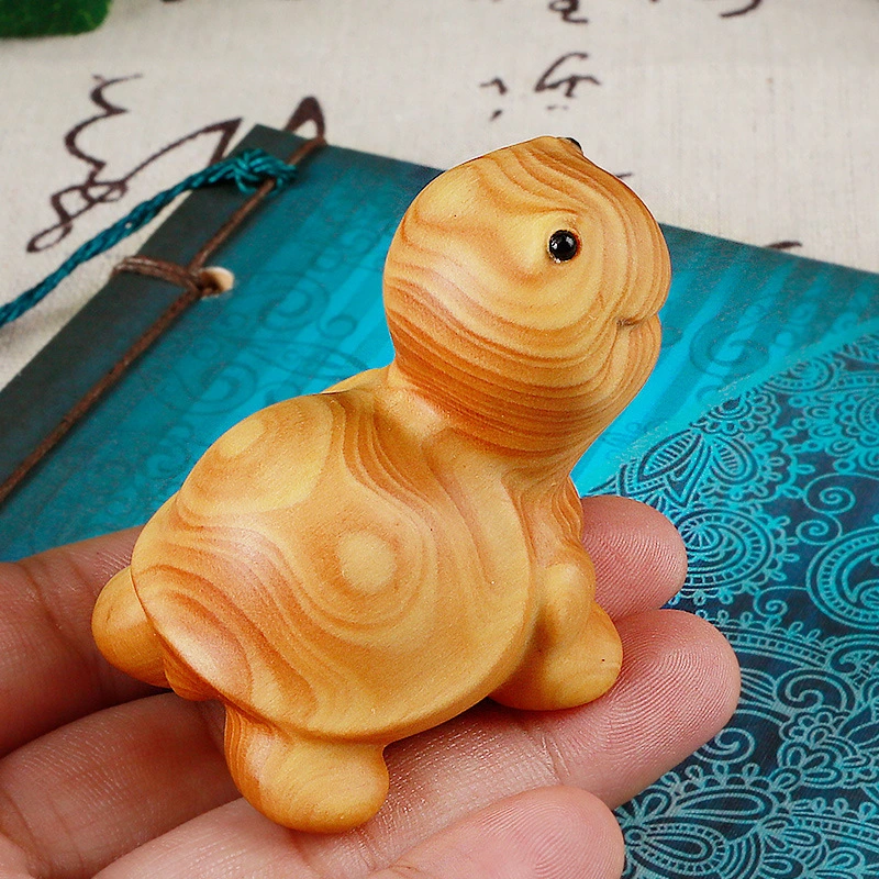 Cute Cartoon Little Turtle Hand Pieces Wood Carving Cute