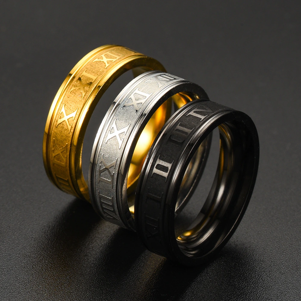 Simple Inner Arc Step Corrosion Roman Ring