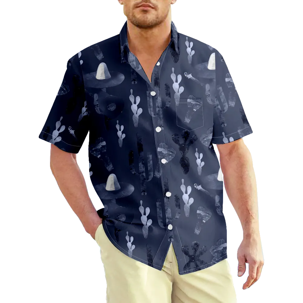 Men's Hawaiian Shirt Cinco de Mayo Shirt Collar 3D Print Plus Size Causal Daily Short Sleeve Clothing Apparel Basic Vintage Chic & Modern Casual