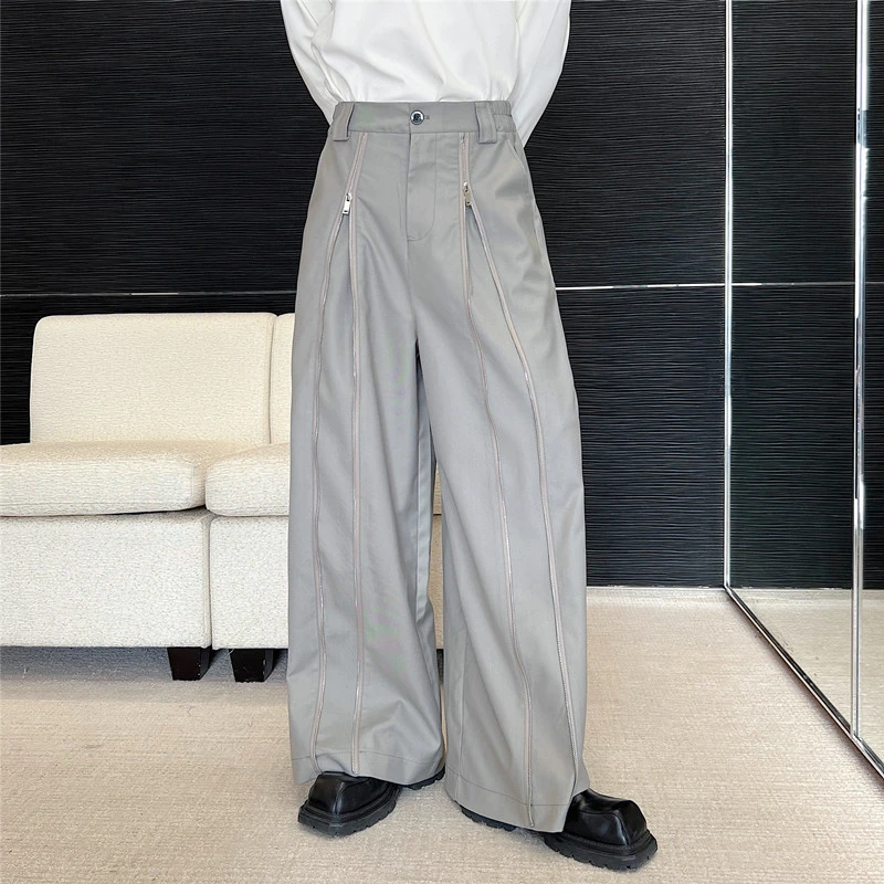 Design Wide Leg Men And Women Mop Trousers