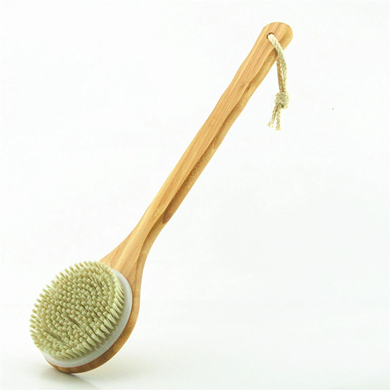 Bamboo Big Mac Whole Handle Pig Bristle Bath Brush