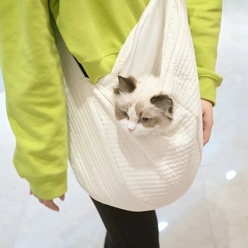 Portable Crossbody Breathable Canvas Cat Bag