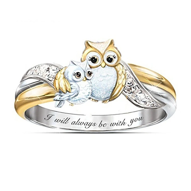 Women's Fashion Owl-shaped Two-tone Ring