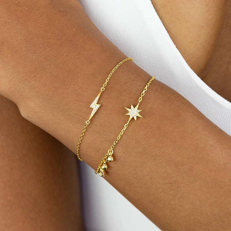 Lightning Diamond Bracelet With Eight-pointed Star Diamonds