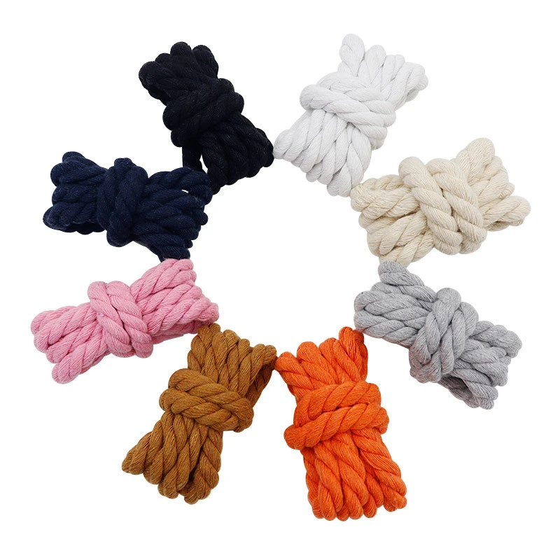 Three-strand Cotton String Color Bold Pure Cotton And Linen Shoelaces