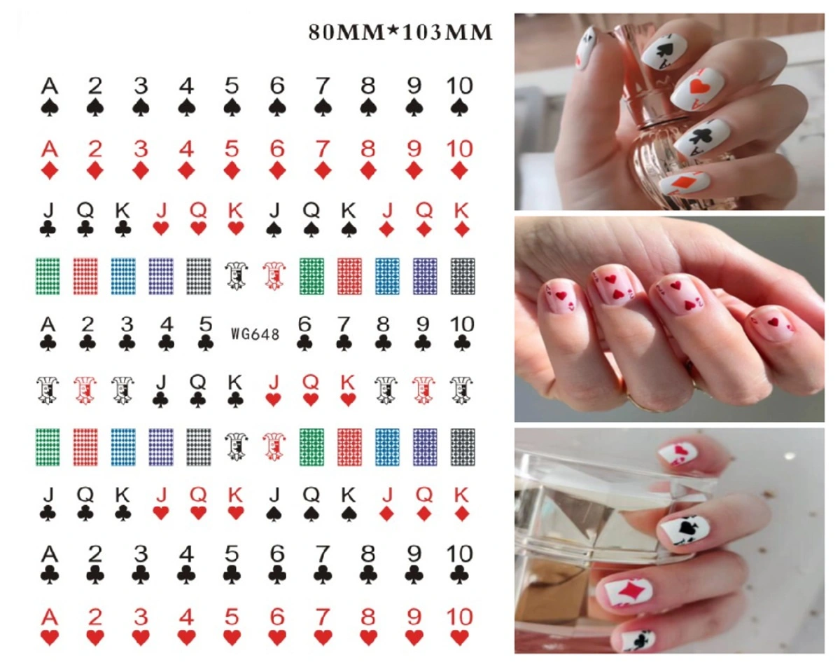 New Internet Celebrity Playing Cards Nail Stickers