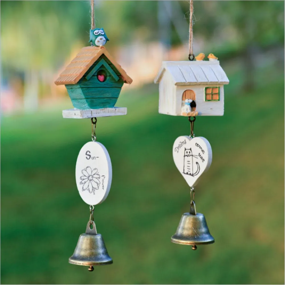 Wind Chimes Pastoral Style Door Decorations Mini Resin House Pendant