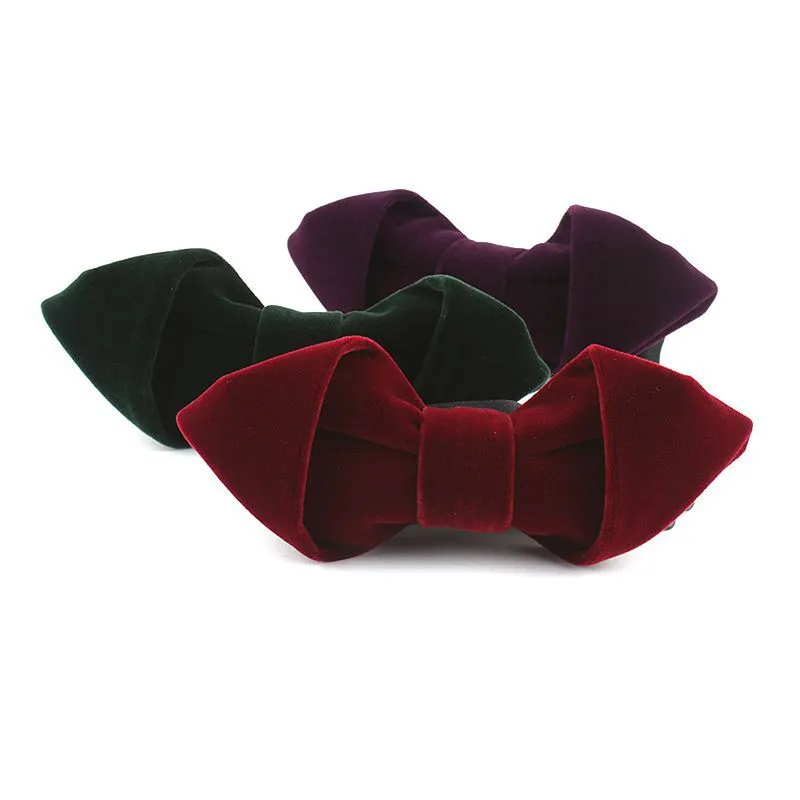 Men's Velvet Pointed Toe Tie Bow