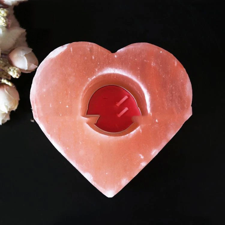 Heart-shaped Salt Candlestick Himalayan Aromatherapy