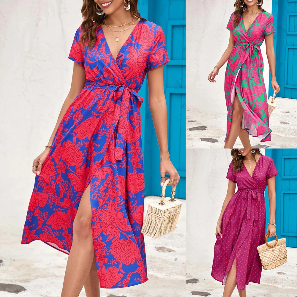 Beautiful Short Sleeved Printed Dress