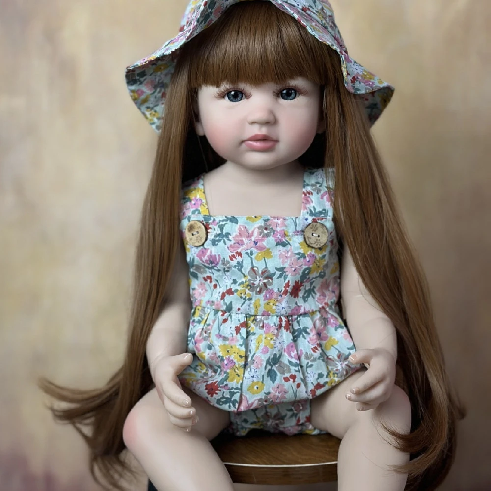 Simulation Baby Yaoyao 55cm Rubber Body Golden Long Hair Reborn Doll