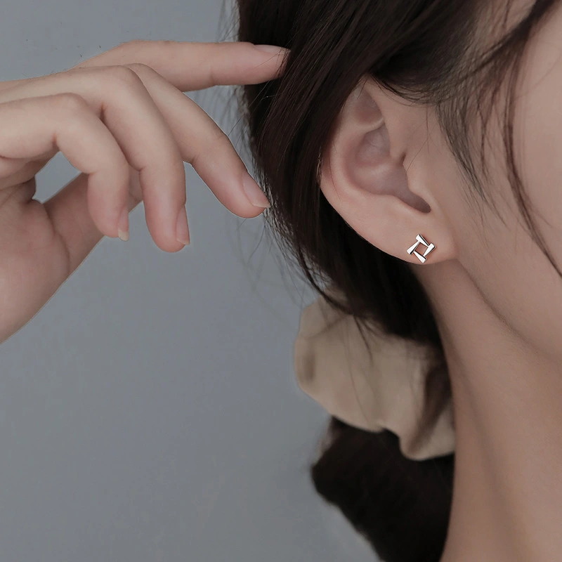 Geometric Rotating Stud Earrings For Women Simple