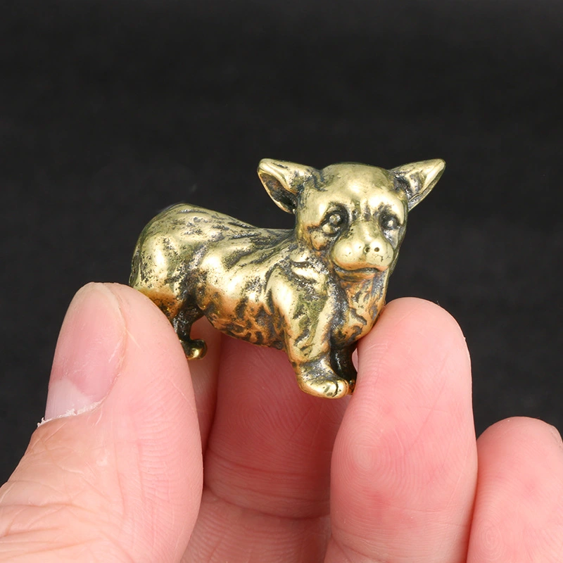 Solid Pure Brass Corgi Copper Ornaments