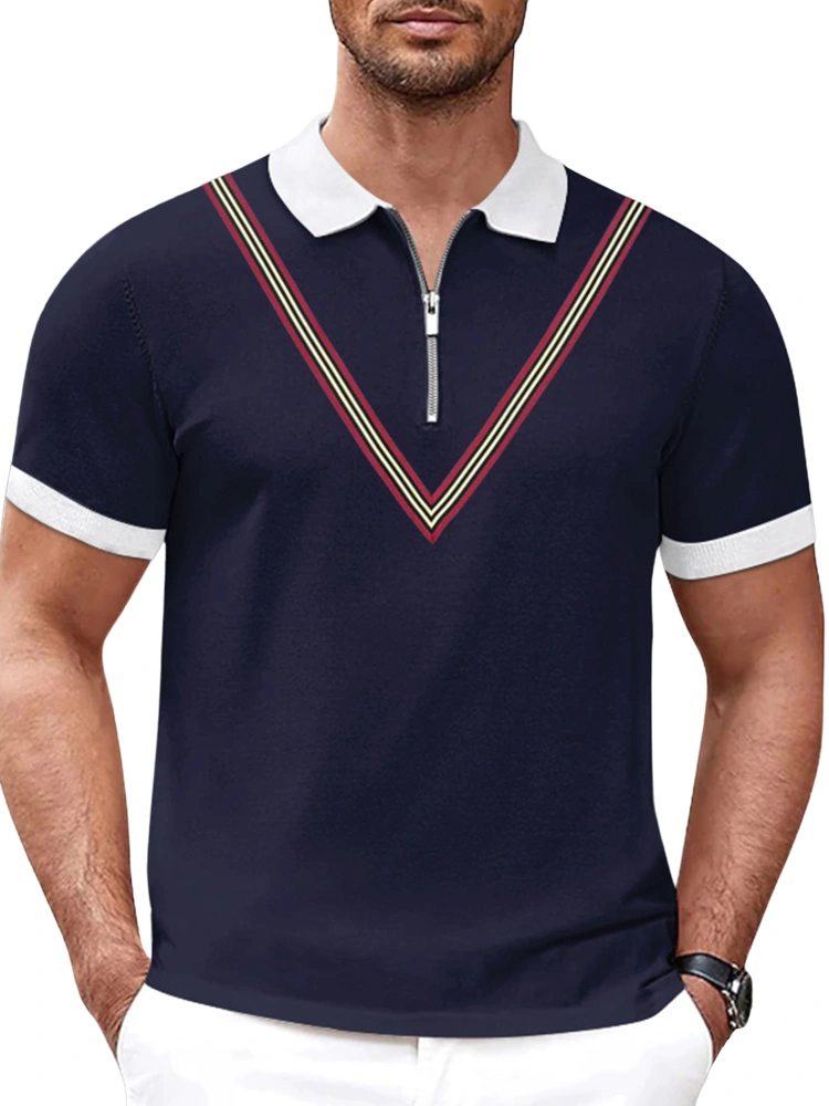 Men's polo shirt with stripes