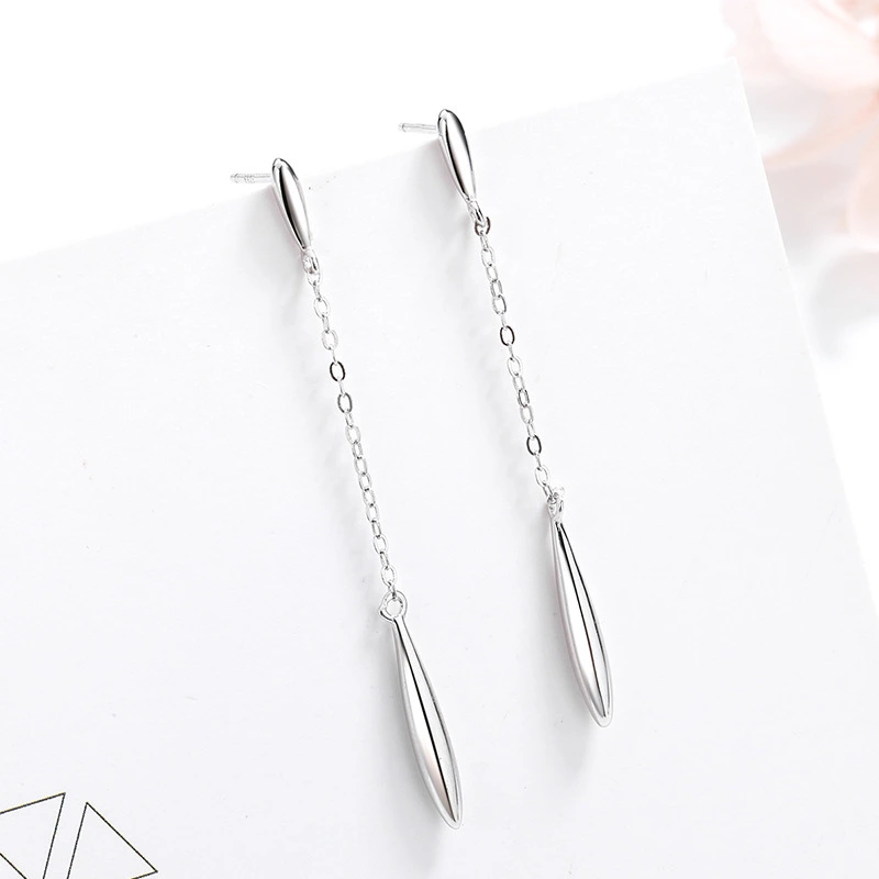 New Concept S925 Sterling Silver Ear Line Temperament Personality Long Tassel Internet Celebrity Thin-looking Earrings