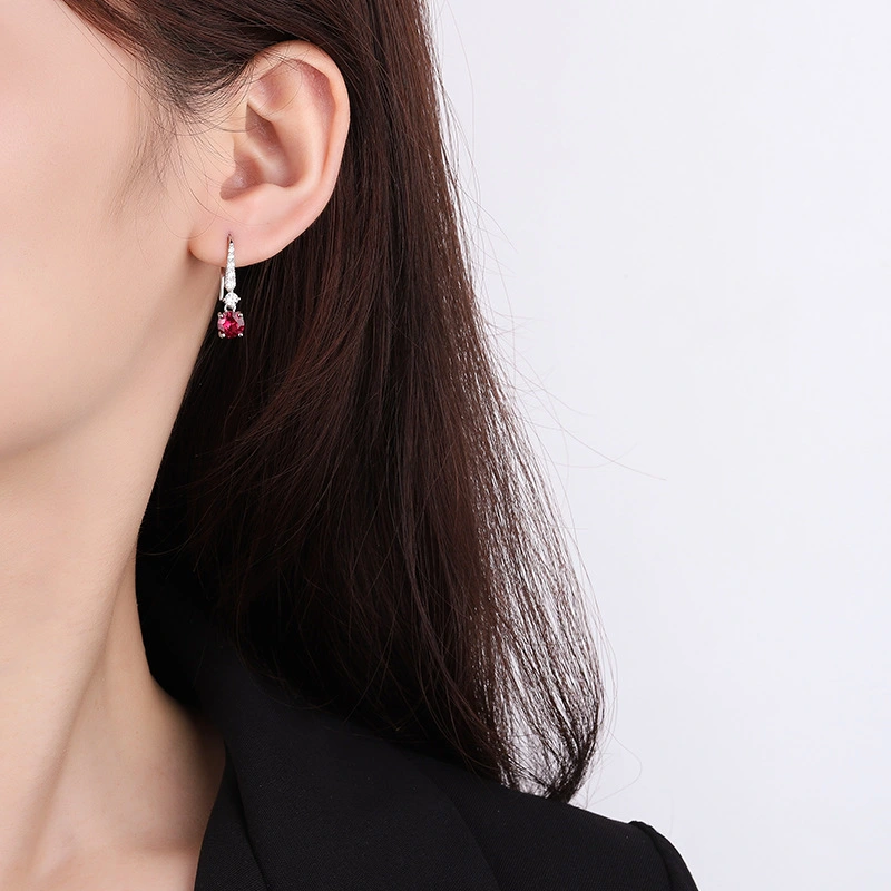 Colored Gems Retro Simple Daily Women's Earrings