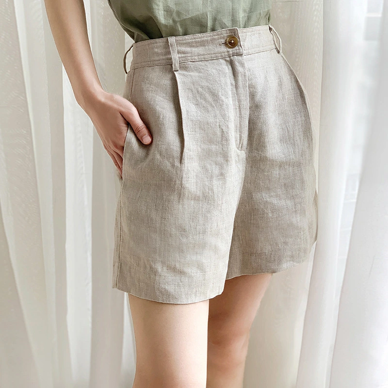 Cotton Linen Shorts Women's Slimming Versatile Niche Breathable