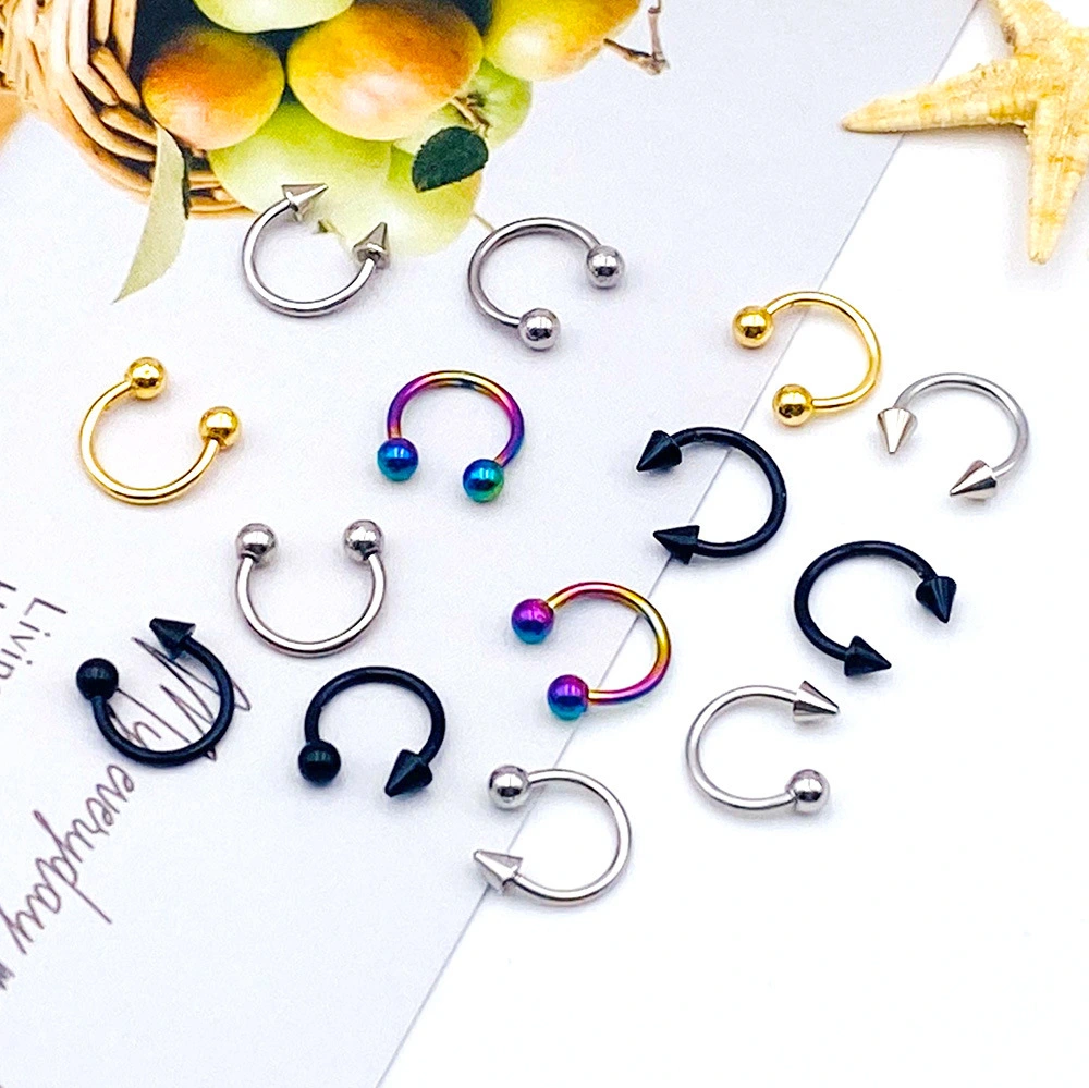 European And American Anti-allergy C- Shaped Horseshoe Ring Nose Stud