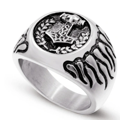 Men's Ring Flame Wheat Goat Ring