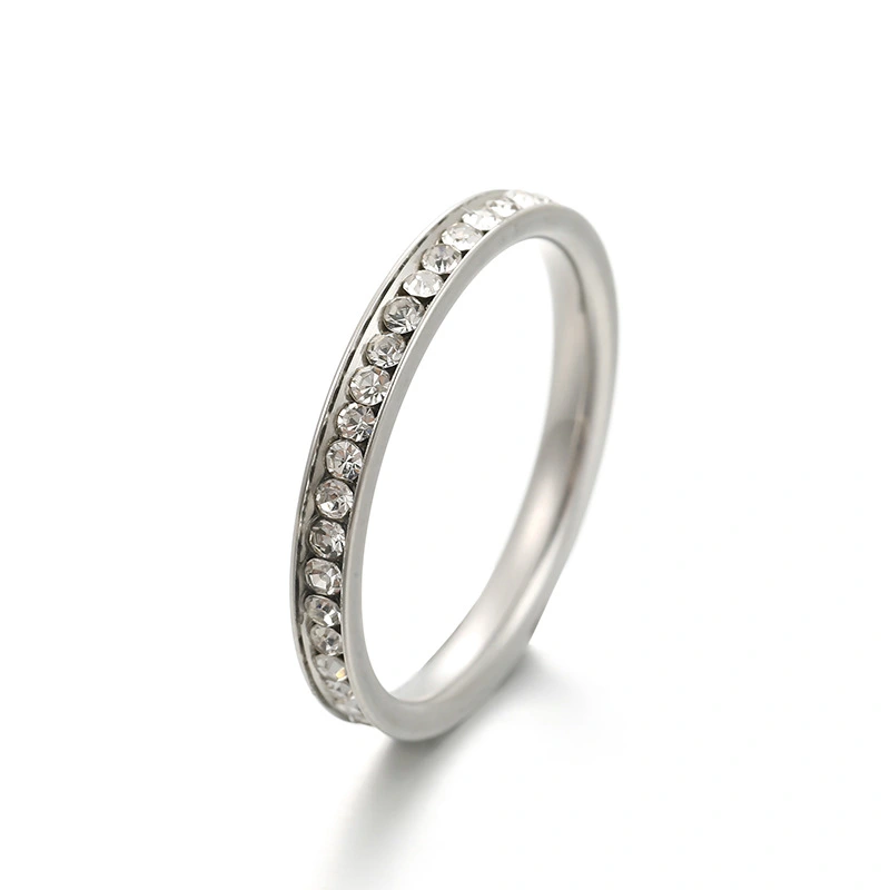 3mm-super Glue Rhinestone Ring For Men And Women
