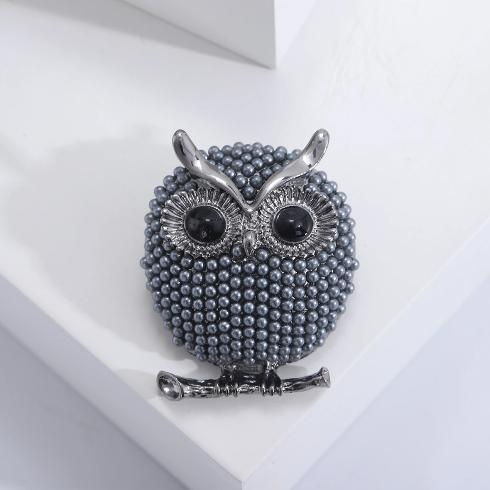 Ornament Owl Cute Cartoon Corsage Alloy Plating Pearl