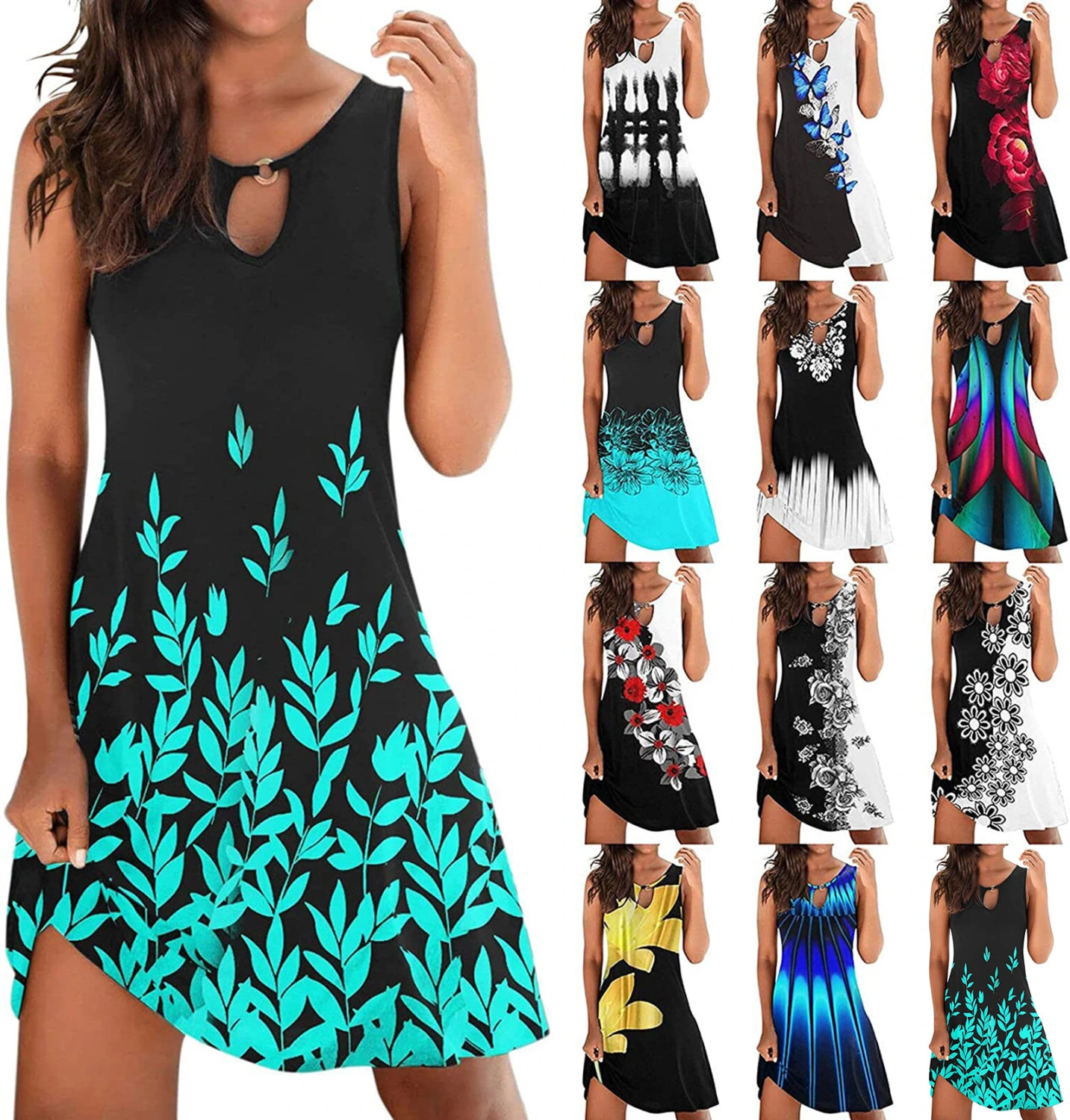 Floral Elegant  Dress for Teenager Girls Festive Dresses