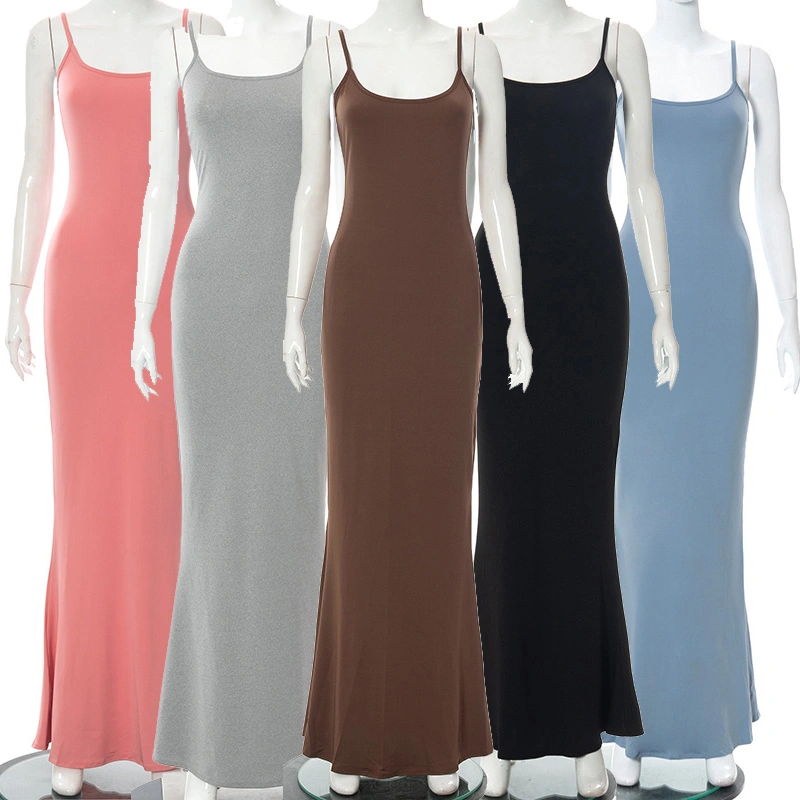 Women Dress Spaghetti Strap Maxi Dress ankle length