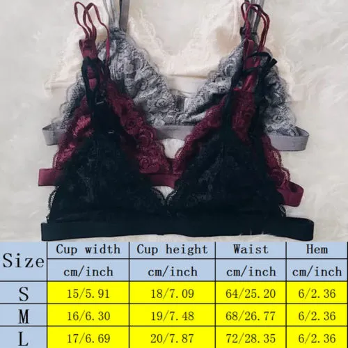 Women Sexy Bra Top, Floral Lace Solid Color Sling Top, Bralette V Neck Sheer Bustier Strappy Vest