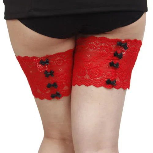 Women Sexy Lace Thigh Bands Anti-Chafing Elastic Non-slip Thigh Chafing Sock Leg Warmers