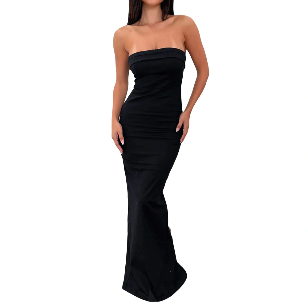 Women Off-shoulder Sleeveless Dress Summer Elegant Strapless Bodycon Cocktail Party Dress Beach Streetwear