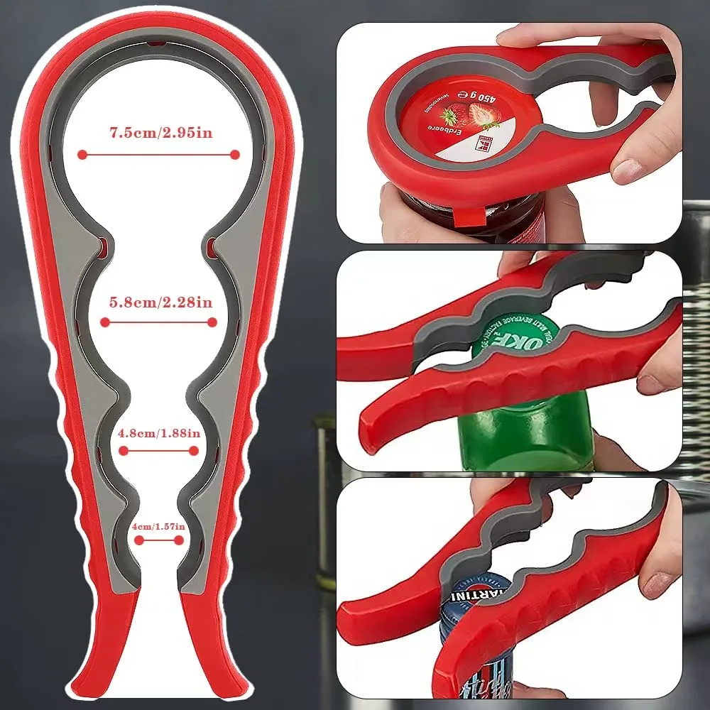 4Pcs Jar Bottle Opener With Jar Opener ,Non-Slip Lid Opener