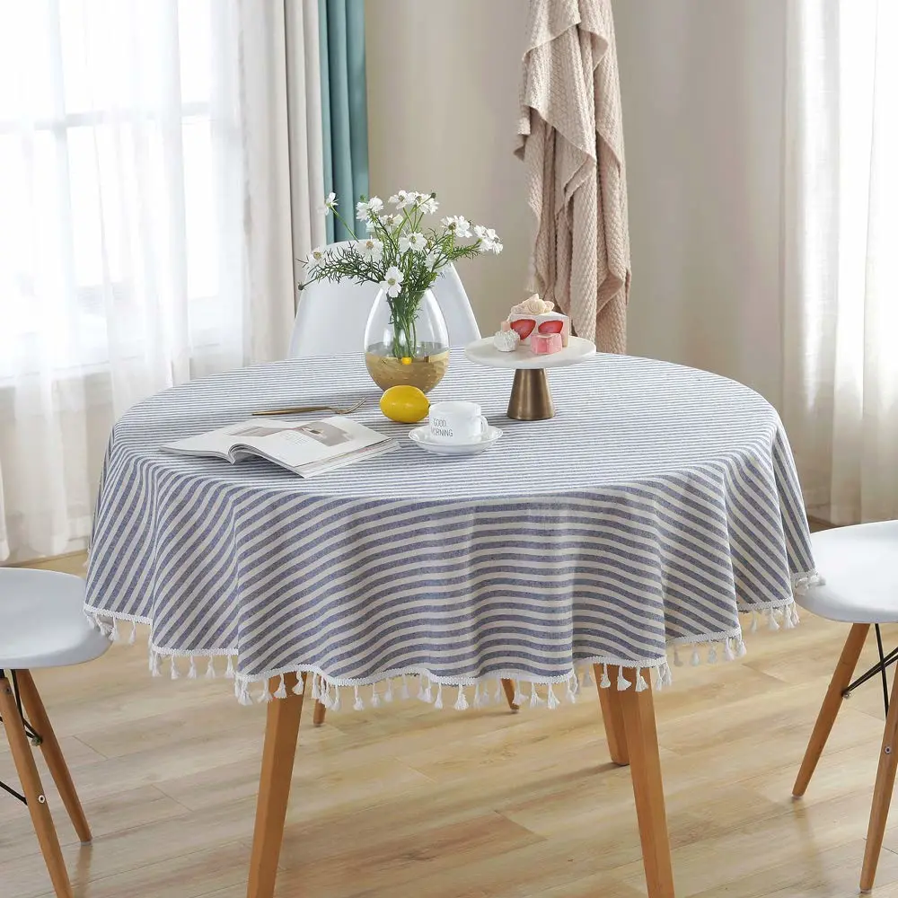 Round Tablecloth Tassel Flag Dust Cover Table Cover