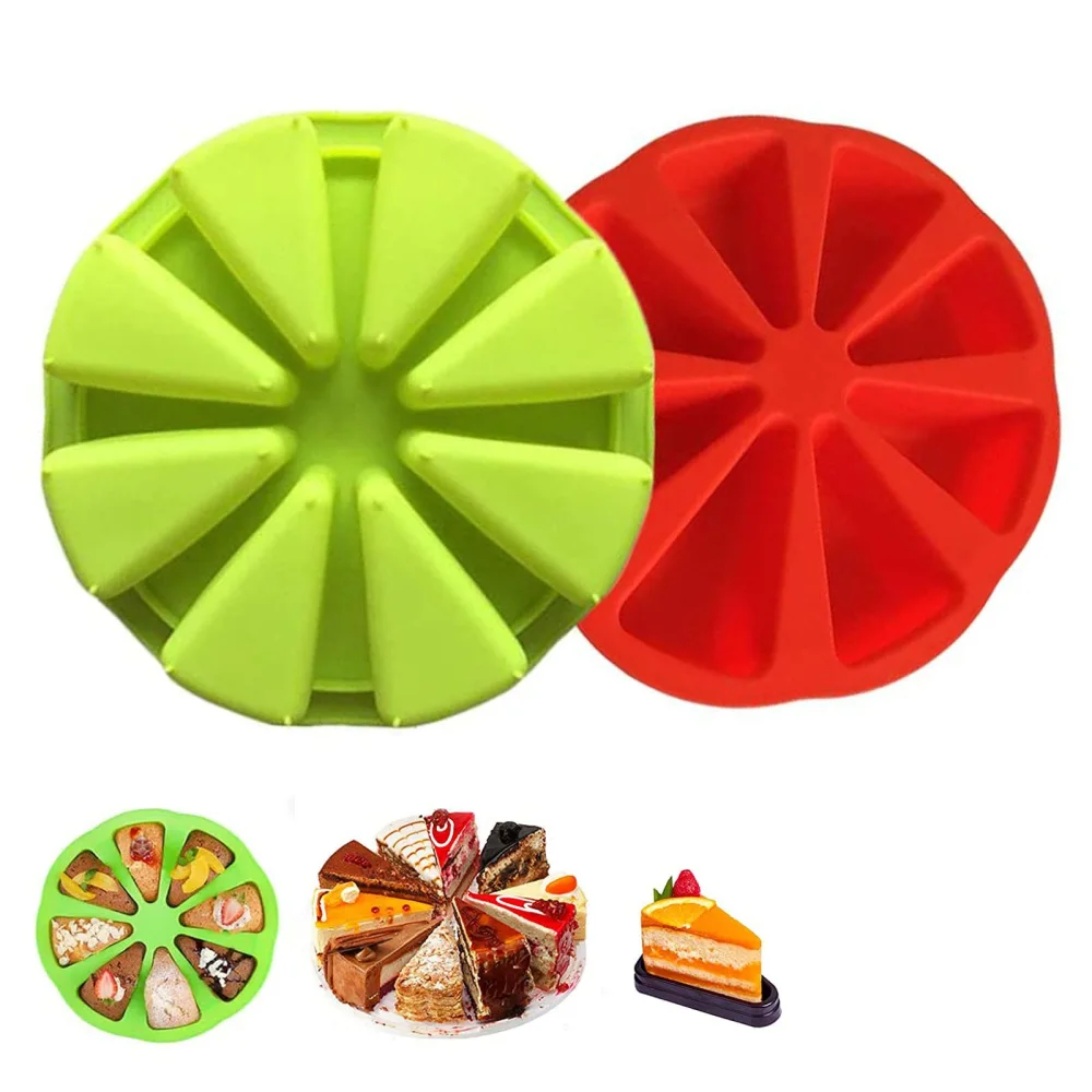 2 Pcs Silicone Mould with 8 Triangular Cavity Cake Mould