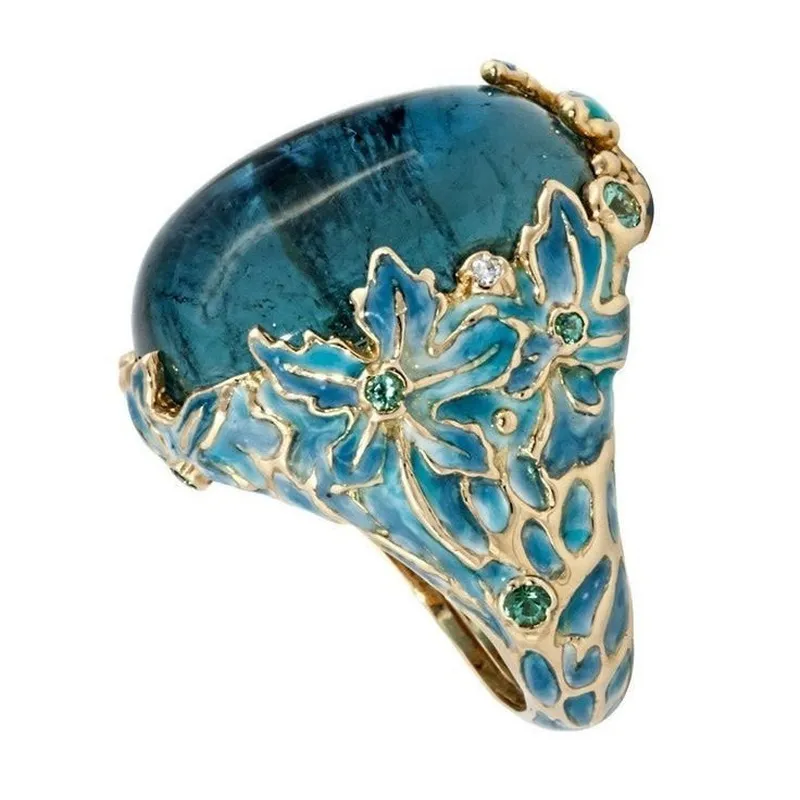 Alloy Fashion Women's Micro-inlaid Sapphire Zircon Ring