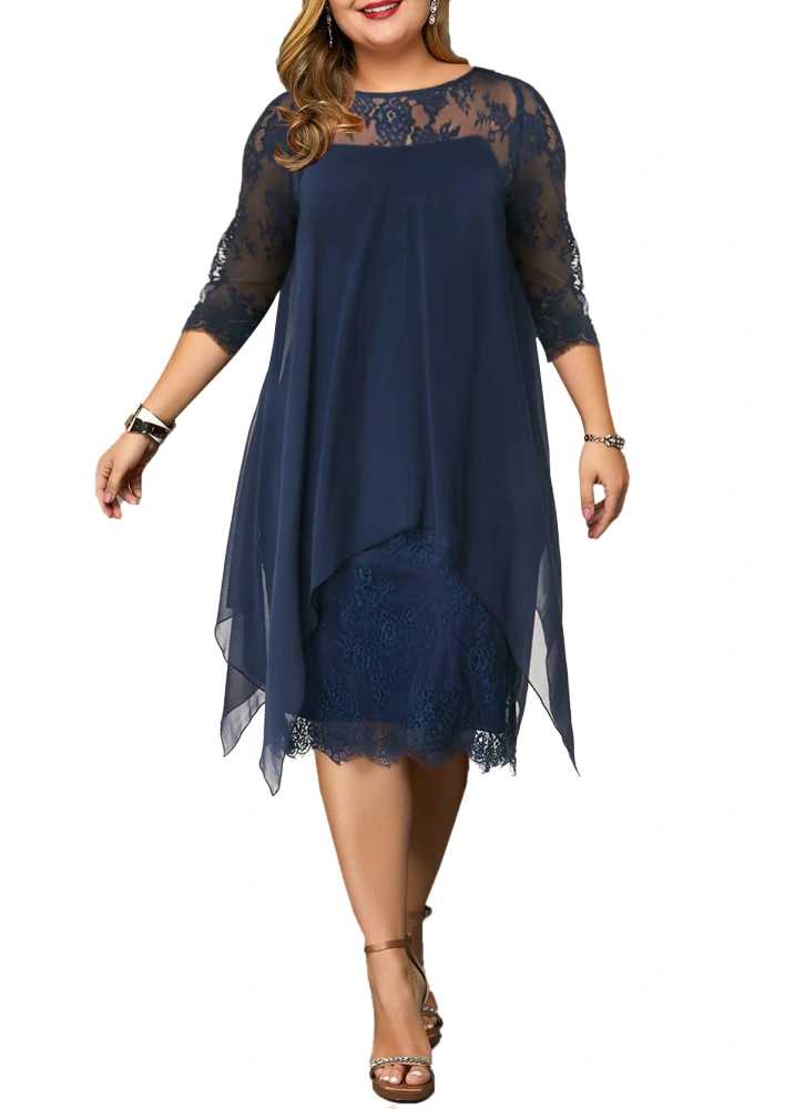 Women's 3-in-1 cocktail dress, chiffon wrap dress