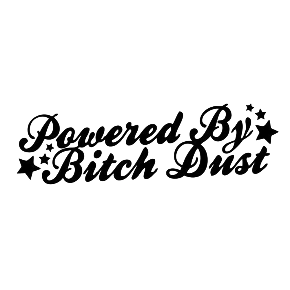 Funny Letters Printed Powered by Bitch Dust PET Reflective Car Sticker Decor