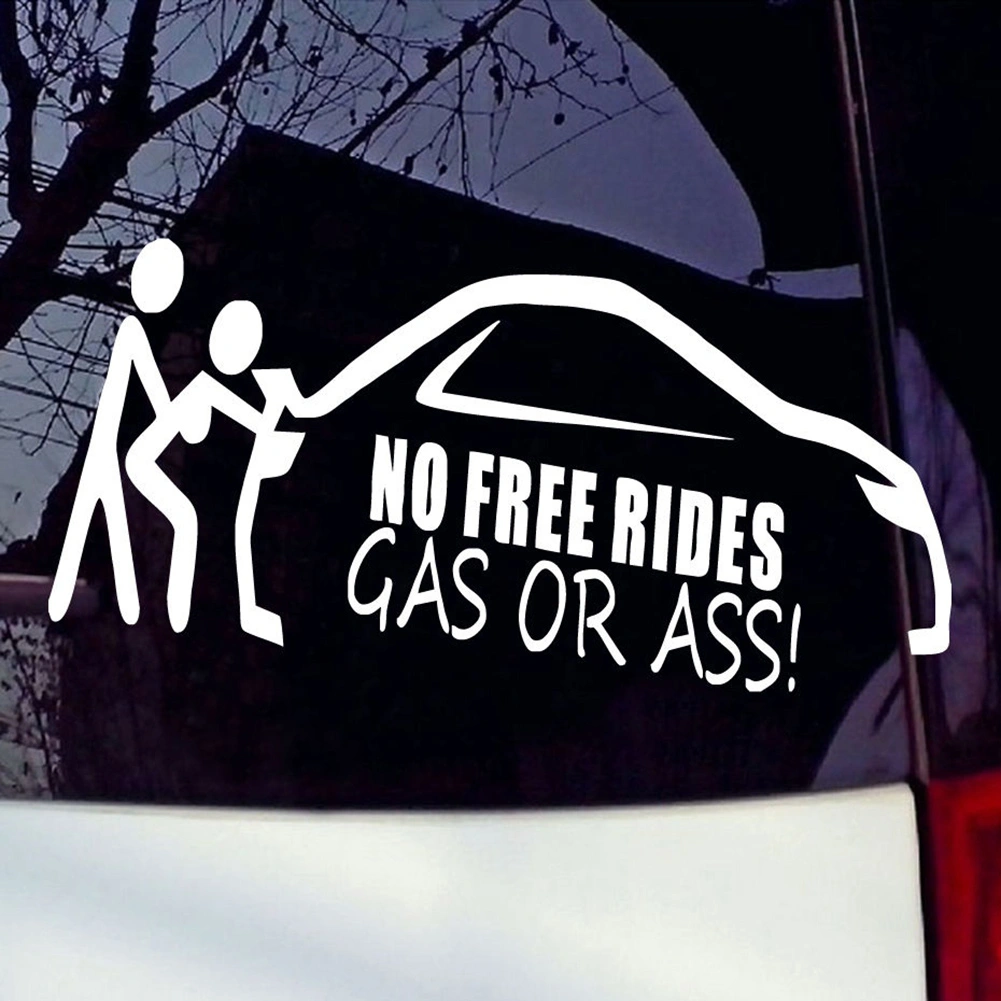 No Free Rides Gas or Ass Letters Car Sticker Reflective Truck Window Body Decor