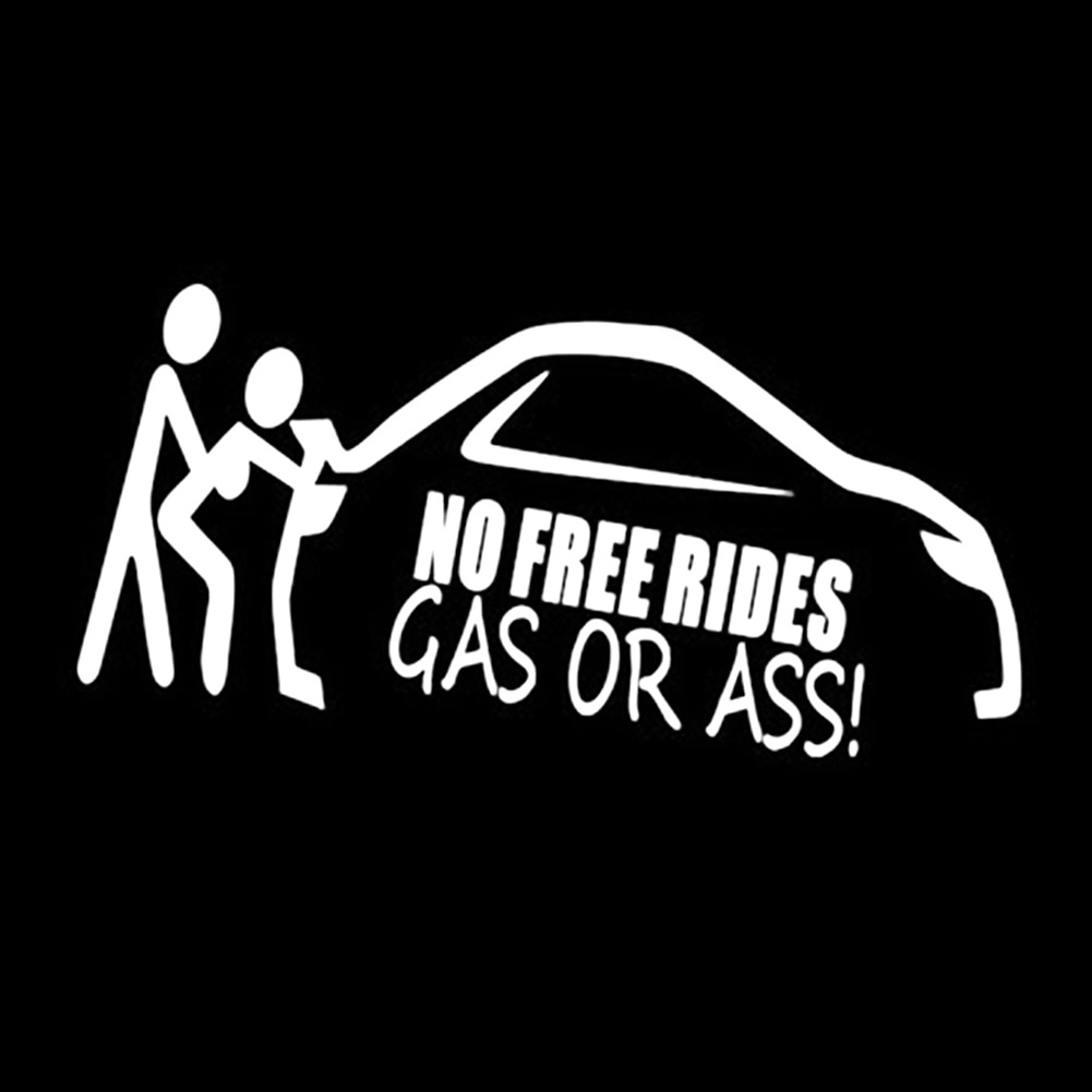 No Free Rides Gas or Ass Letters Car Sticker Reflective Truck Window Body Decor