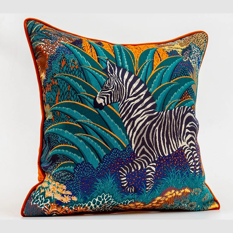 American Living Room Sofa Zebra Jacquard Pillow