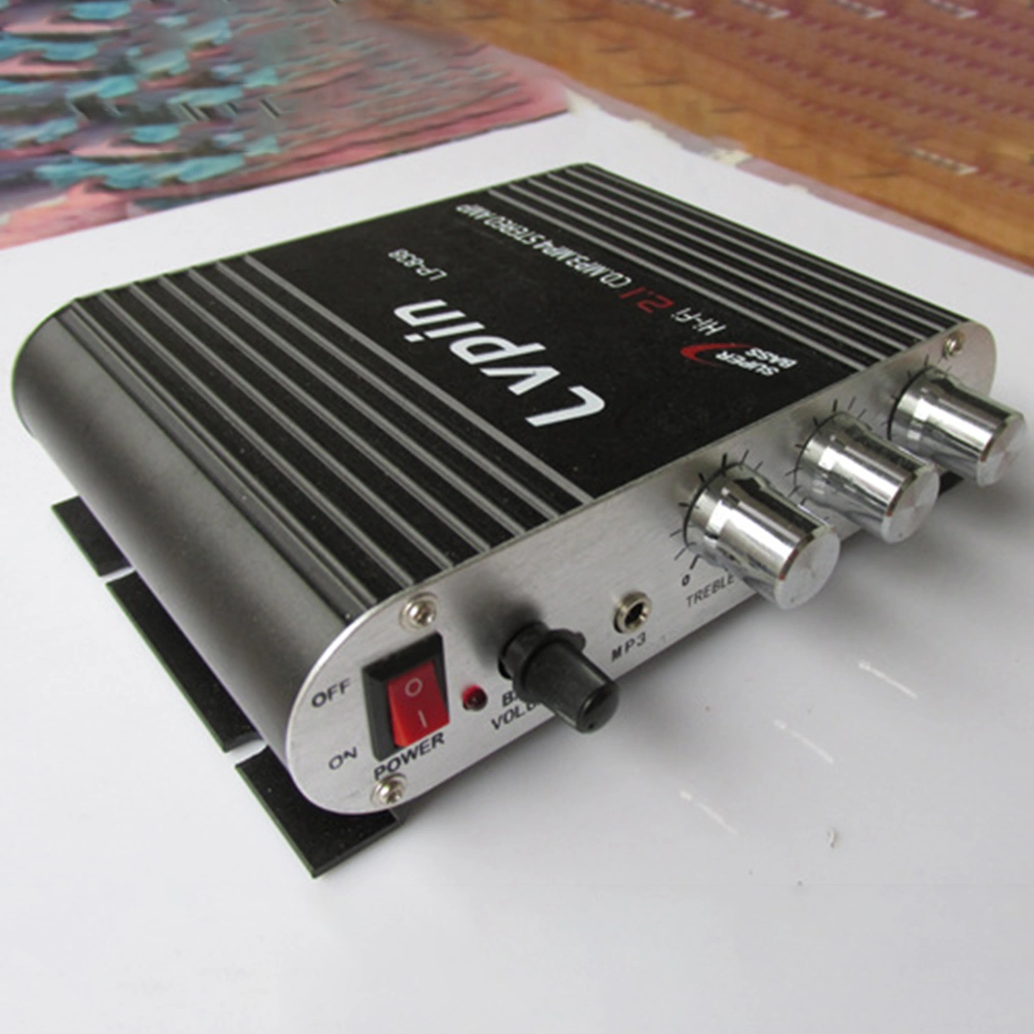 Lvpin838 Subwoofer 2.1 Channels Super Bass HiFi 12V CD MP3 MP4 Stereo Radio Amplifier for Car