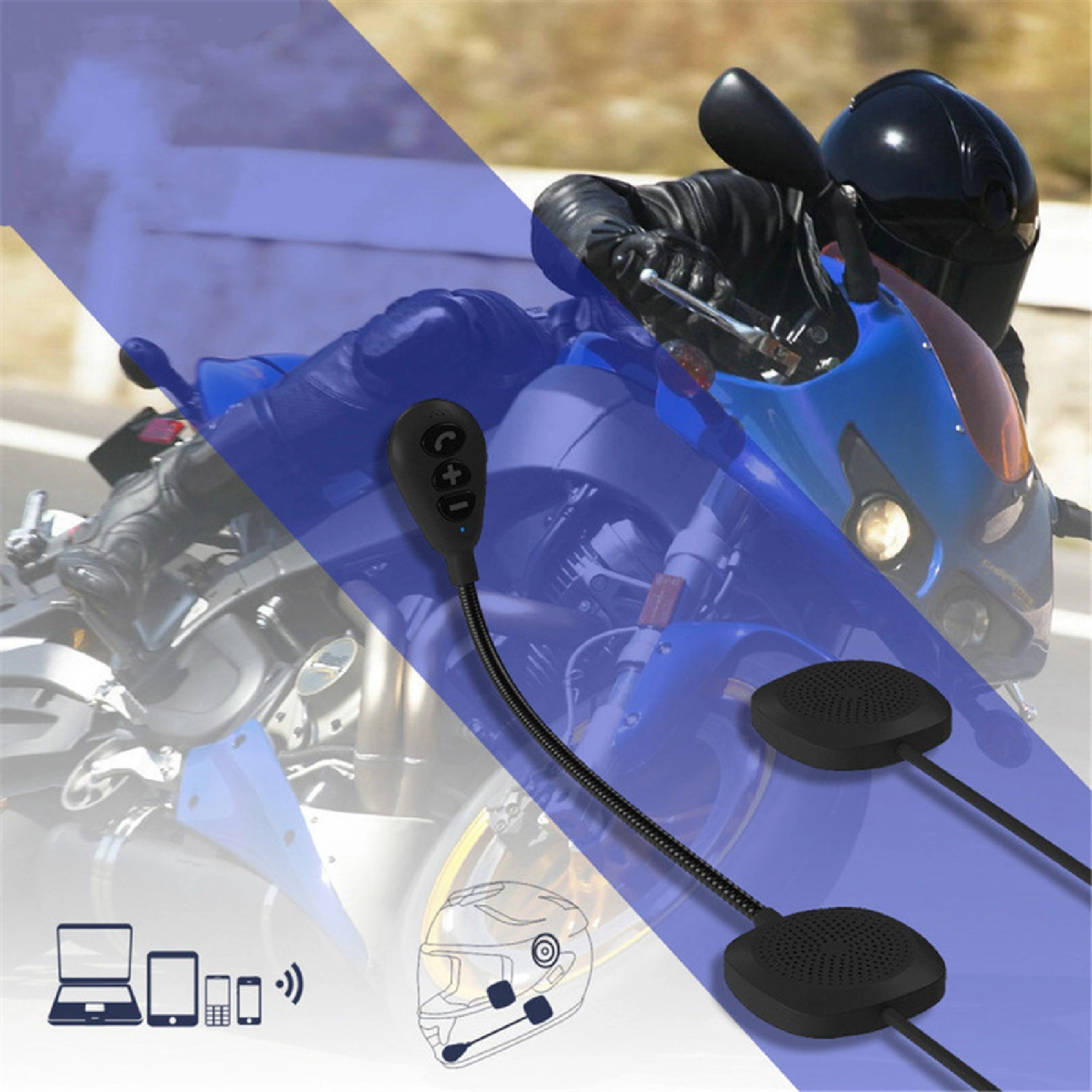 Helmet Headset Universal Handsfree Call Bluetooth-compatible 5.0 Motorcycle Wireless Helmet Headphone Speaker for Scooter