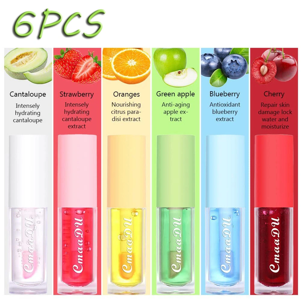 6 Pcs Pink Magic Mood Lip Oil Tinted