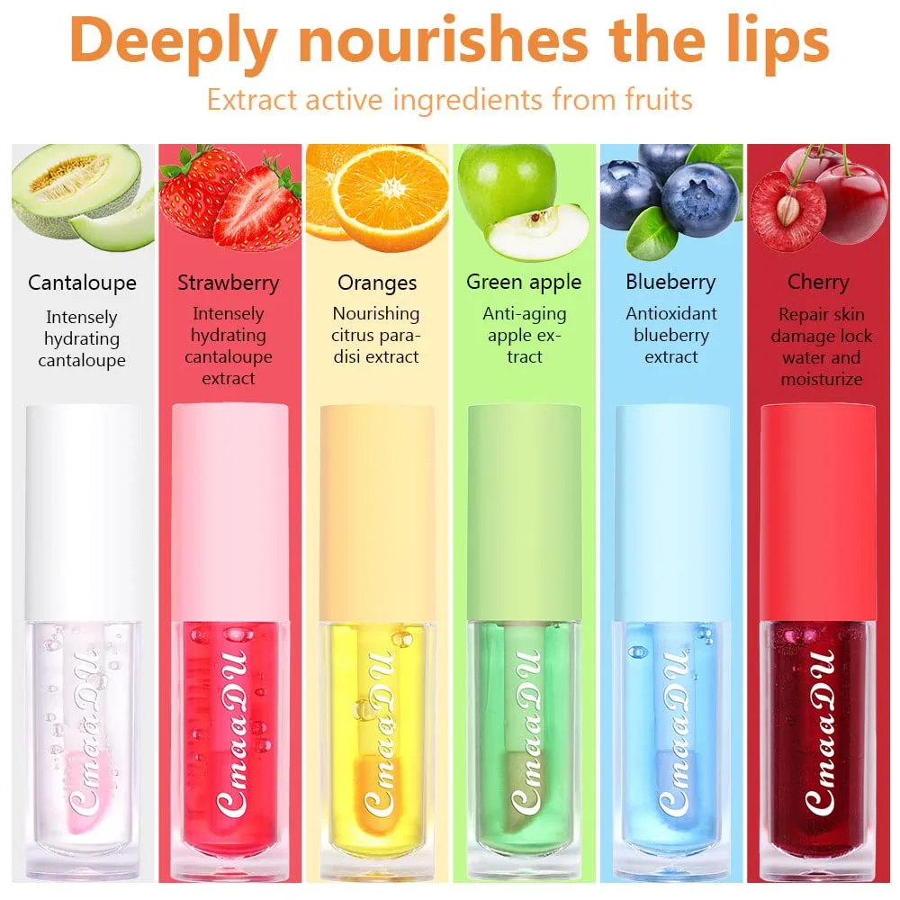 6 Pcs Pink Magic Mood Lip Oil Tinted