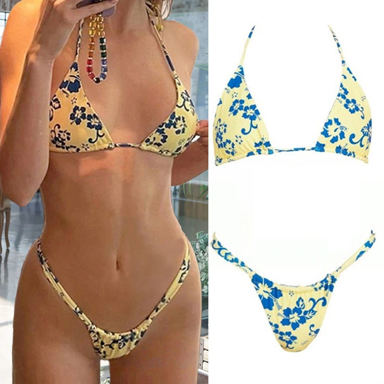 Sexy Print Bikini Women's Fission Swimsuit