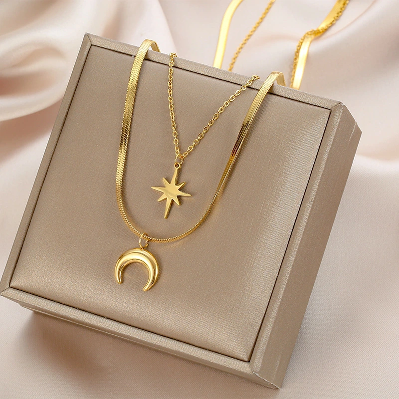 Light Luxury Minority Simple Eight Awn Star Pendant Necklace