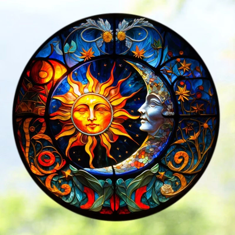 Sunmoon Window Decorative Colorful Pendant