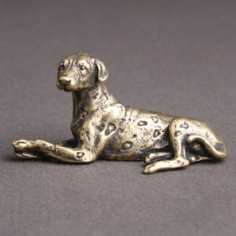 Brass Distressed Chinese Zodiac Dog Desktop Decoration