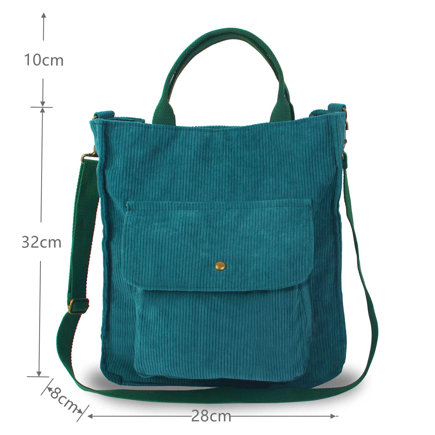 Retro Corduroy Women Handbags Large Capacity Messenger Totes Ladies Fashion Simple Designer Zipper Shoulder Wild Cloth Bag