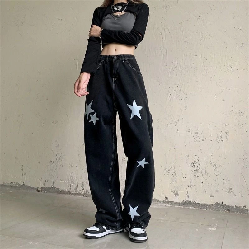 Straight New Korean Version Of The Retro High Waist Wide Leg Dad Long Pants