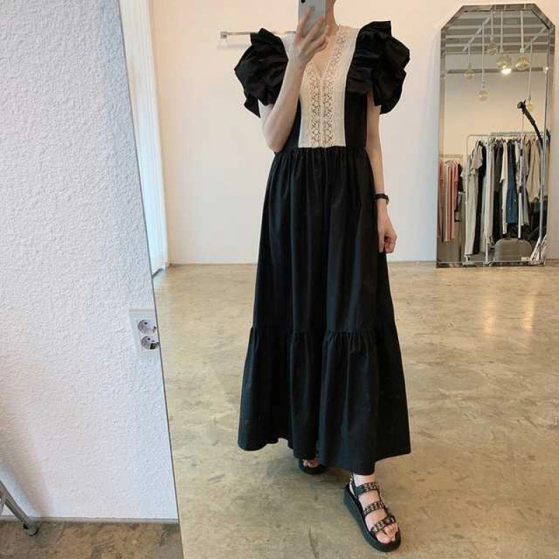 Elegant Graceful Lace Embellished Super Fairy Long Dress